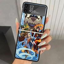 Anime Avatar The Last Airbender Hard PC Phone Case For Samsung Galaxy Z Flip 6 5 4 3 Black Cover ZFlip6 Flip5 Flip4 5G Foldable Samsung Z Flip 3