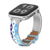Premium Leather and Metal Strap for Apple Watch 40/42/44/45/46/49mm sidabras
