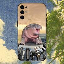 Moo Deng Hippo Phone Case For Samsung S25,S24,S21,S22,S23,S30,Ultra,S20,Plus,Fe,Lite,Note,10,9,5G Black Cover Samsung S105G