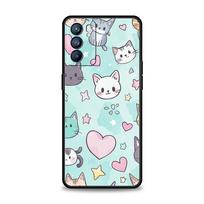 Cute Cartoon Cat Phone Case For Oppo Reno13 Reno12 Reno11 F Reno10 Pro A54 5G Find X5 A53 A52 A9 A17 A78 4G A79 A80 A98 Cover For Oppo A9 2020