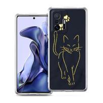 Transparent Phone Case for Xiaomi Mi 14 13 12 11 Ultra 13T 12T 11T Poco X3 NFC F3 F6 Pro Lite 5G Soft TPU Cute Line Cat Pattern for Xiaomi Mi 11