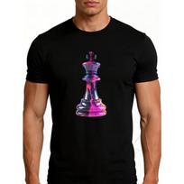 Men's Chess King T-Shirt with Chess Piece Design - Casual Round Neck Tee , Machine Washable, Year-Round Wear, Comfortable for Everyday Use S juoda