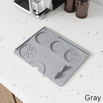 Espresso Tamping Mat Silicone Non Slip Holder Pad Coffee Press Cushion Tool Coffee Accessory Tamp Station Mat For Home Cafe pilka spalva