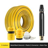 Metal Water Spray Gun with Plastic Connectors and Flexible Hose for Outdoor Cleaning Gardening Car Washing Irrigation One Size