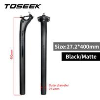 TOSEEK Carbon Seatpost 27.2 31.6mm Length 400mm Matte Black MTB Road Bike Seat Post Seat Tube Bicycle Parts MTB Carbon Canoe