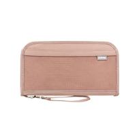 Travel Passport Holder Wallet RFID Blocking Document Organizer Zippered Security Case Wrist Strap for Cards Cash and Important Papers one size rožinė