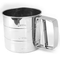 Flour Sifter-Stainless Steel Hand Held Flour Sifter,Flour Shaker Cup for Home Kitchen with Hand Press, Large Capacity Baking Sieve Cup for Icing Sugar