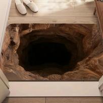 Soil Pit Hole 2D Printed Door Mat Living Room Bedroom Kitchen Entrance Carpet Visual Hole Home Decoration Floor Mat 50X80cm