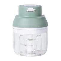 Electric Garlic Chopper Mini, Garlic Masher Crusher, Food Processor Small with Garlic Peeler And Spoon (250ML/Green)