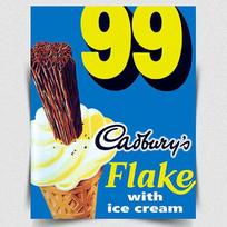 DORA Tin Sign Flake Ice Cream Cadbury Metal Sign Advert Retro Retro Plaque Cafe Kitchen 20x30cm（7.8x11.8inch）