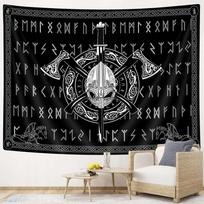 Tapestry head of an Old Norse Viking warrior 75x100 juoda