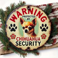 Mfoever Vintage Chihuahua Guardian Aluminum Warning Sign gryna