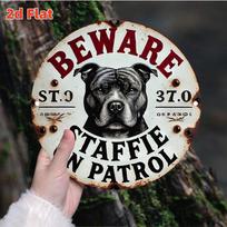 Mfoever Vintažinis Staffordshire bulterjero Patruliavimo aliuminio ženklas gryna
