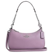 COACH Teri 25 Metal Logo Zip Closure Leather Crossbody Shoulder Bag Medium Women's Purple auksas