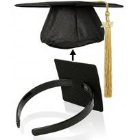 Absolventų kepurės lankelis, tvirtas ir smūgiams atsparus lankelis absolventų kepurėms, tinkamas absolventams ir studentams 1pcs juoda