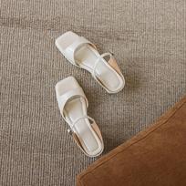 Krazing Pot Microfiber Mules Med Heels Office Lady European Design Summer Size 43 Size 42 Women Sandals 34 dramblio kaulas