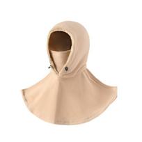 Drawstring Fleece Balaclava Hat Windproof Pullover Cap Casual Masks Hood Beanies  Winter chaki