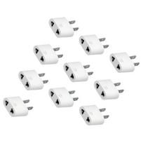 10 vnt. kištuko adapteris 125‑ 10A 1000W Baltas Universalus kelioninis maitinimo keitiklis