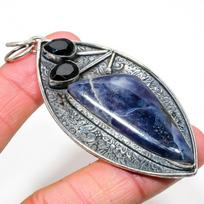 Sunstone In Lolite, Spinel 925 Sterling Silver Gift Pendant 3.27  p1k04