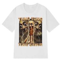Vintage Tung Tung Sahur Funny Baseball Bat Meme T-shirt Men's Clothing Fashion Style T Shirts Unisex Summer Cotton T-shirts M