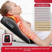 Tiesiogiai iš gamintojo Elektrinis Shiatsu galvos, kaklo, kaklo traukos kūno masažuoklis Automobilio nugaros pagalvė su šildymu, vibruojančiu masažu D EU Plug white