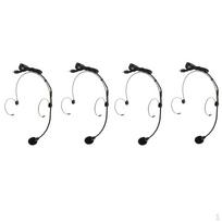 4 X JY-528 3.5mm Straight Angle Double Headset Headworn Micro