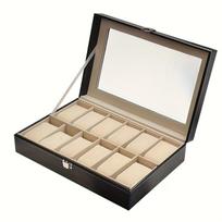 12-digit Watch Storage Box,Wrist Watch Open Window Display Large-capacity Dust-proof Watch Case With Lid,Ideal choice for Gifts balta