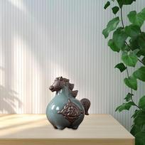 Horse Tea Pet Ceremony Accessory Feng Shui Home Decor Collections Ceramic Horses Statue for