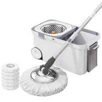Spin Mop Bucket with 6 Replacement Refills Household Cleaning Automatic Spin Mop Cleaning Spin Mop with Bucket for Home Cleaning balta