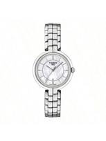 TISSOT Flamenco Quartz Movement Watch with Date Display, Small, Simple & Elegant Women's Swiss Watch, 30mm White Dial, Steel T094.210.11.111.00 sidabras