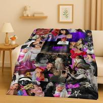 3D Pop Singer Ayliva Lieb Flannel Blanket,Ultra Soft Warm Plush Throw for Home Bedroom Bed Sofa Cover Kids Picnic Gift 75x90cm