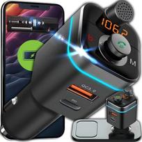 Transmiter Bluetooth Audio Fm Mp3 Szybka Ładowarka Usb Sd Lcd Qc3.0 Rgb