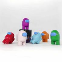 Stylish Among Us Car Decoration 6 Figures Set Pvc Material 7.5cm Anime Style