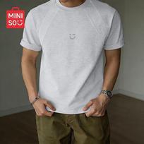 MINISO Mamba Cotton Deconstructed Short-Sleeve T-Shirt XL viržių pilka spalva