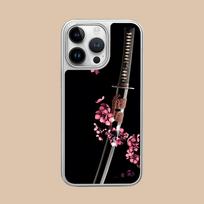 Katana Samurai Ronin Sakura Phone Case for iPhone 17 16 15 14 13 12 11 Air Pro Max Plus Silver Plating Colorful Cover Cover iPhone 11