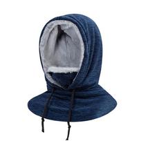 Windproof Balaclava Hat Drawstring Helmet Hat Fashion Pullover Cap  Hiking tamsiai mėlyna spalva