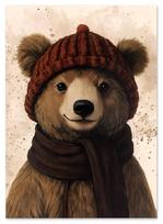 Poster for a child teddy bear in a hat 21x29,7 cm A4