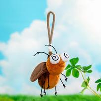 Polyester Plush Insects Key Ring Ladybug Cockroach Key Chain Creative Moth Fly Pendant  Bag Charm Style 2