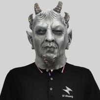 Creepy Hexagon Demon Mask And Glove Set For Halloween Parties And Costume Events Gray Demon Hood