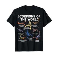 Scorpions Of The World Kawaii Types Arachnid T Shirt black vintage Washed fashion Breathable Casual homme Versatile Stretched S įvairiaspalvis