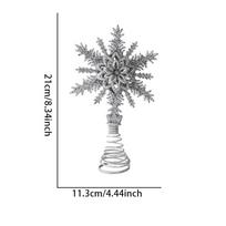 Snowflake Christmas Tree Toppers Hollowed-out 3D Snowflake Ornament Multi-layer Christmas Tree Top Snowflake Decoration