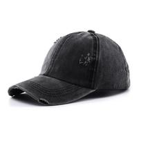 Vintage Washed Cotton Baseball Cap Women Hip Hop Ponytail Messy Buns Outdoor Use Sports Hats Accessories Latest Leopard Print