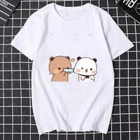 Bubu Dudu Print T Shirt Funny Anime Women Crew Neck Top Graphic Comic Manga Unisex Summer Clothes Women Clothes S