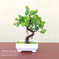 Artificial Bonsai Tree - Colorful Fake Plant Potted Ornament for Home Office Desk Decor