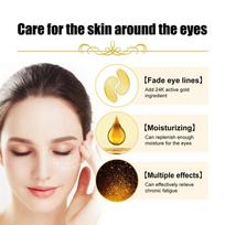 24K Gold Collagen Eye Mask Anti Wrinkle Fade Fine Line Remove Eye Bag Puffiness Dark Circles Fat Granules Moisturizing Skin Care one size