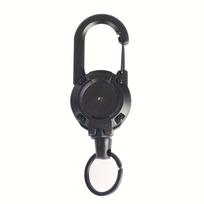 1 porte-clés rétractable robuste pour l'extérieur |   Câble en acier surdimensionné et durable, boucle de connexion en métal noir