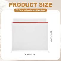 25/100Pcs Cardboard Envelopes Rigid Mailers Self Seal Photo Document Mailers Stay Flat Shipping Envelopes Suit for Papers Files