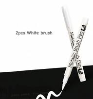 GN550BR Soft Head Metallic Gloss Acrylic Marker Pen 2/4/12/24pcs Metal Color Signature Pen for Ceramic Glass A6271