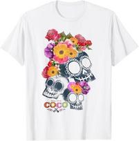 Disney Coco Calaveras Floral Skulls Rainbo T-Shirt Size S - 5XL Gift For Friends S įvairiaspalvis