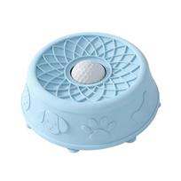 Anti-spill Pet Lick Bite Resistant Non Tip Design Slow Feeder Silicone Self-Soothing Interactive Snack Bowl mėlyna